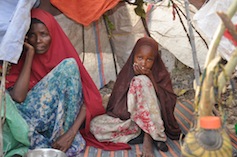 A  mother and daughter who survived the dangerous journey from south Somalia to an aid camp in Mogadishu.  / Credit:Abdurrahman Warsameh/IPS